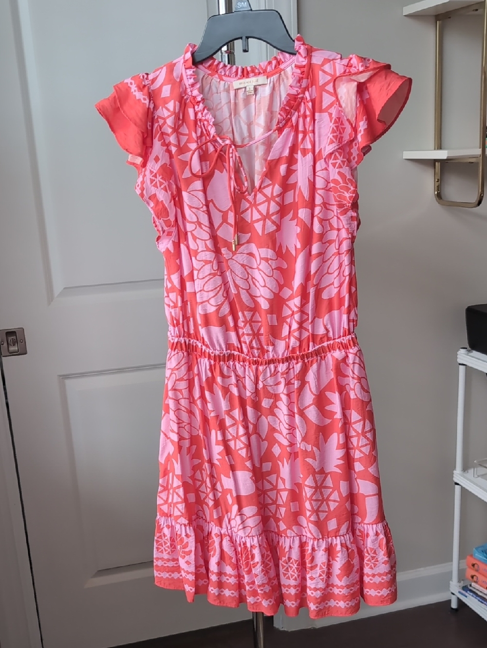 Skies Are Blue Ruffled Red And Pink Dress